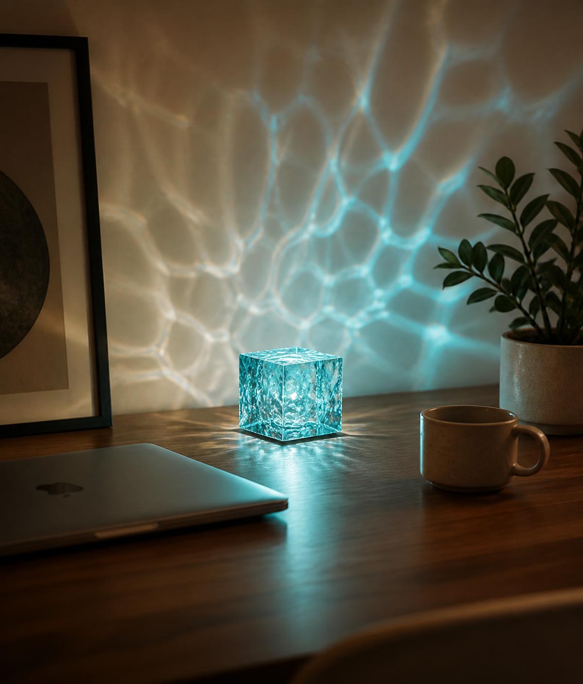Lumiwave Cube na biurku gamingowym