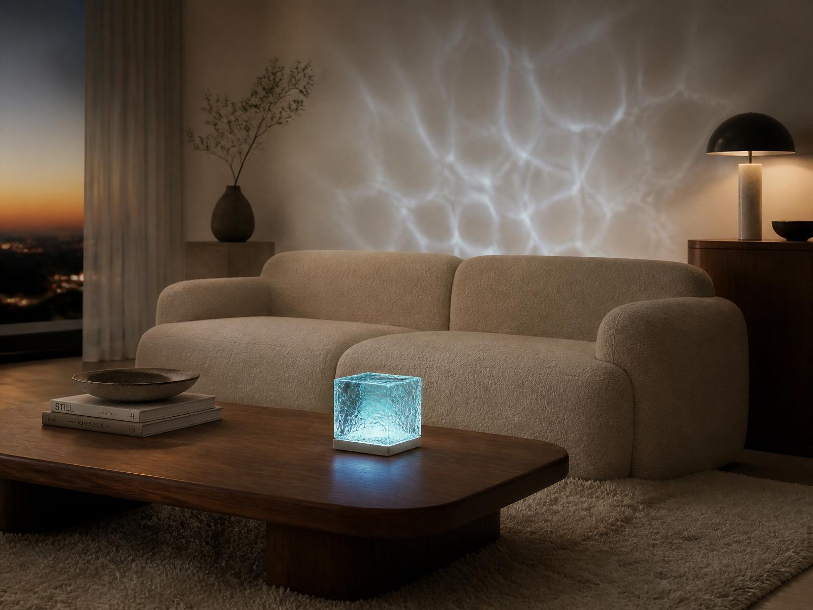 Lumiwave Cube w nowoczesnym salonie